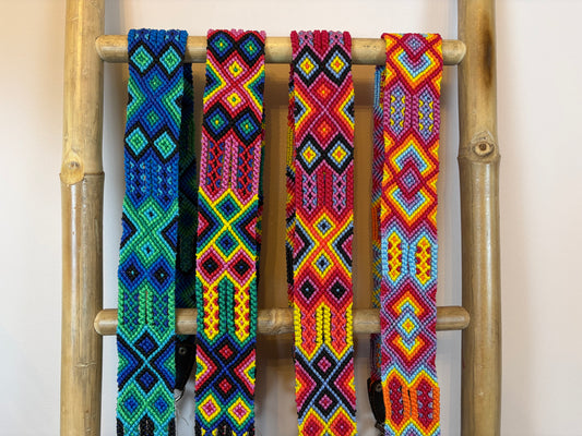 Cocodrilo Multicolour Handwoven Large Leather Mexican Dog Lead – 1m