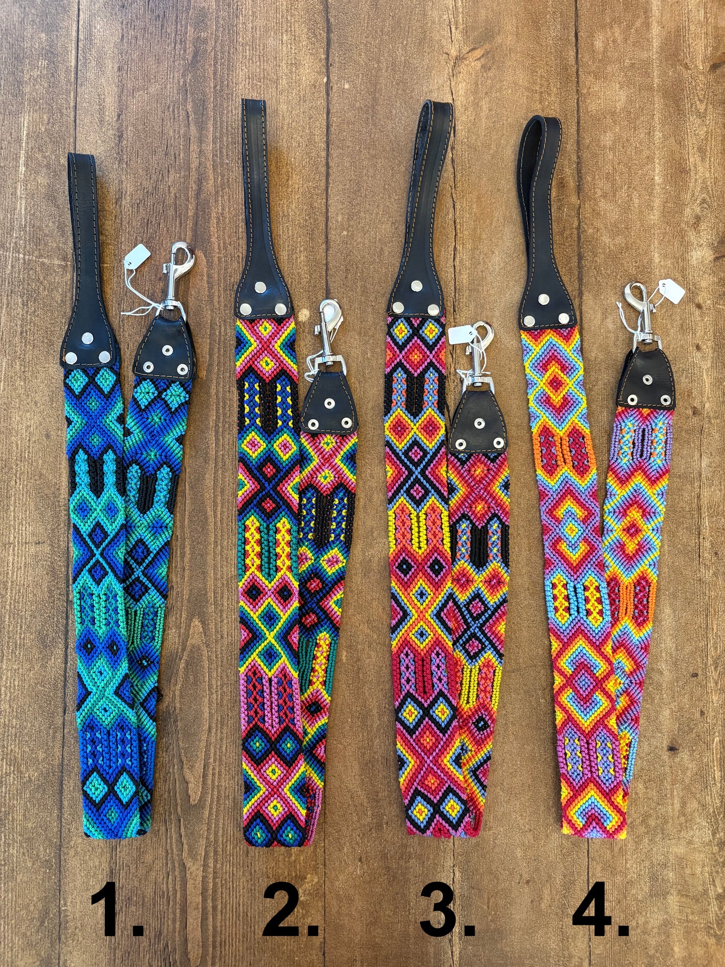 Cocodrilo Multicolour Handwoven Large Leather Mexican Dog Lead – 1m