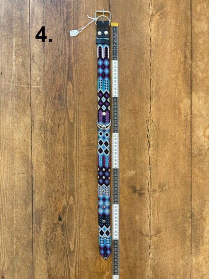 Cuzama Fully Woven Handmade Mexican Leather Dog Collars - 60cm