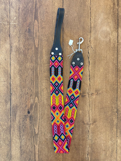 Cocodrilo Multicolour Handwoven Large Leather Mexican Dog Lead – 1m