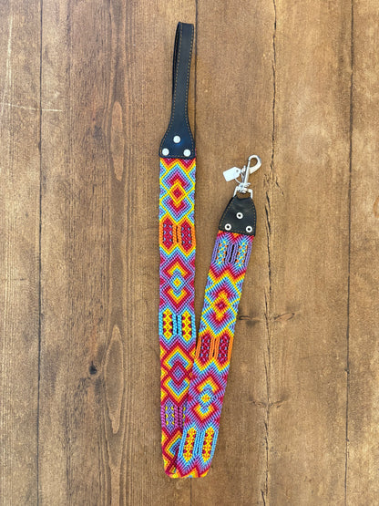 Cocodrilo Multicolour Handwoven Large Leather Mexican Dog Lead – 1m